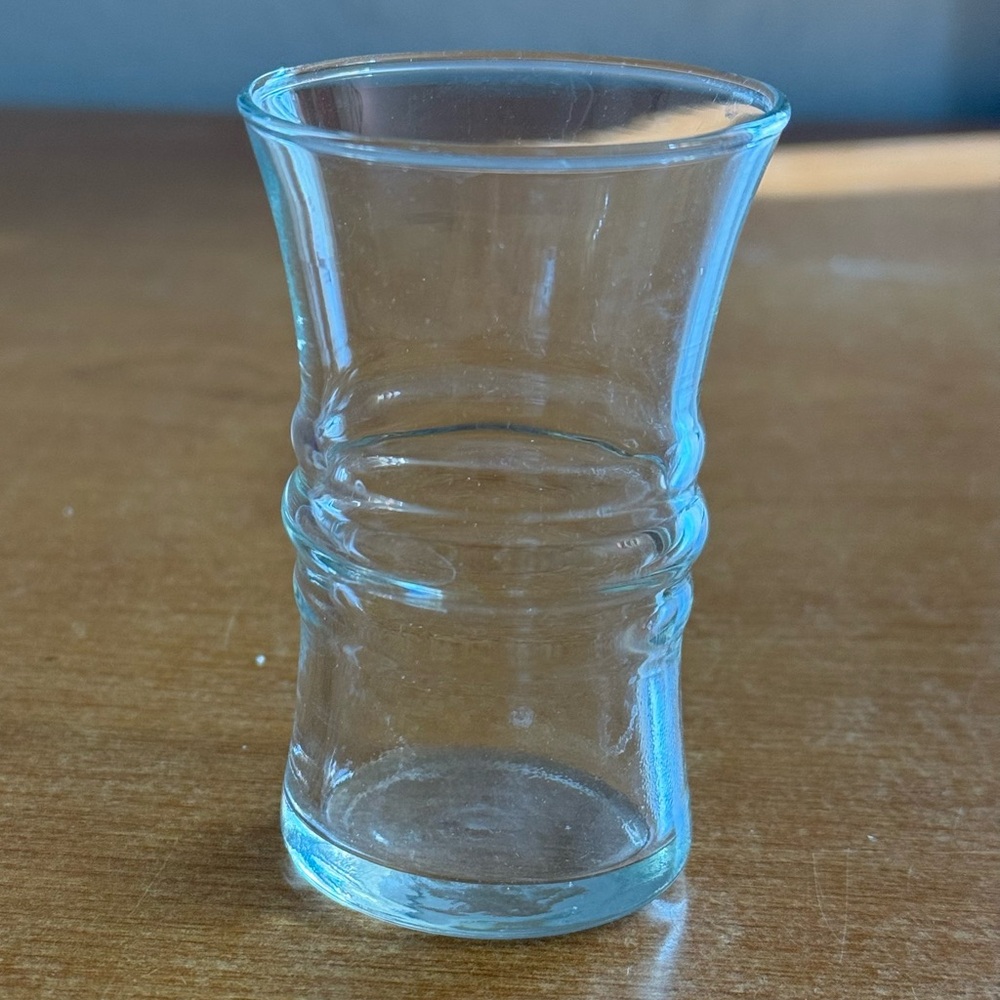 Vintage‎ ribbed grip fluted clear shot glass